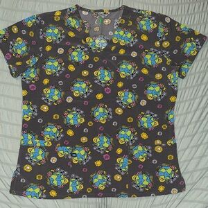 Koala Print Women's Scrub Top